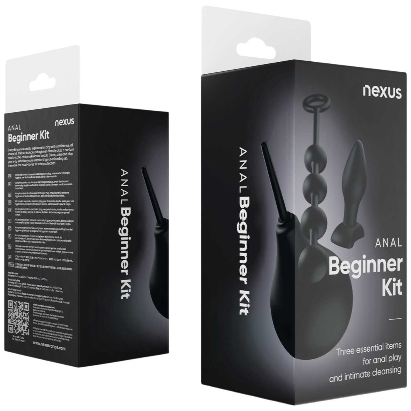 Nexus Anal Beginner Kit with Anal Douche, Butt Plug and Anal Beads