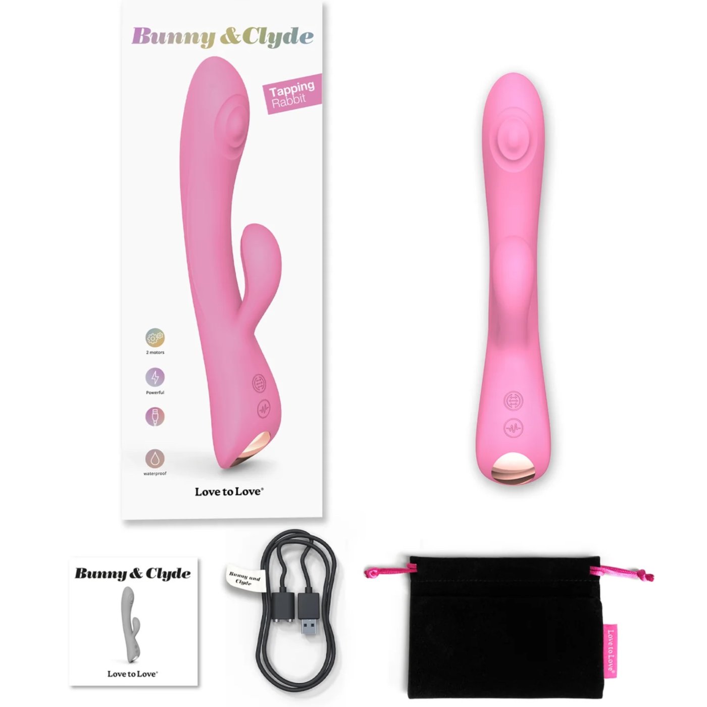 Love To Love Bunny & Clyde Tapping Rabbit Vibrator Pink