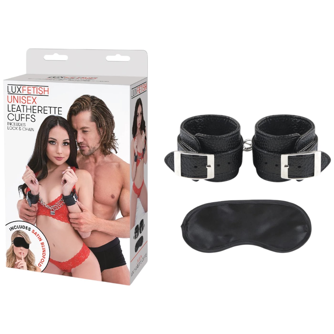 Lux Fetish Unisex Leatherette BDSM Kinky Cuffs