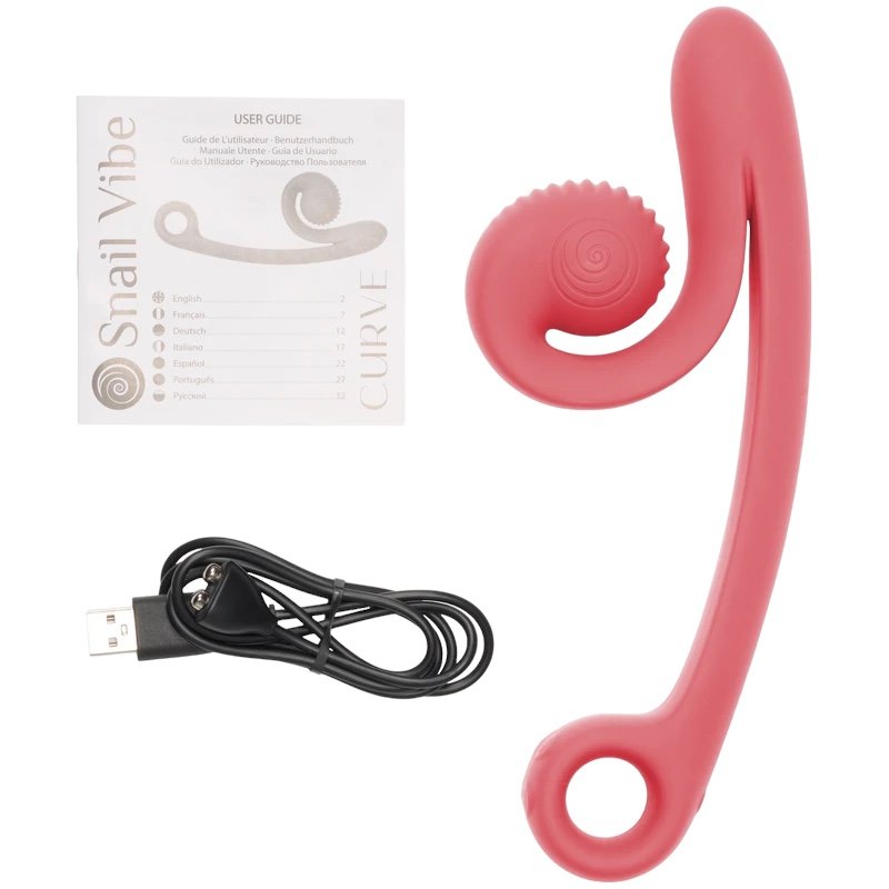 Snail Vibe Curve Rechargeable Powerful Dual Vibrator Pink
