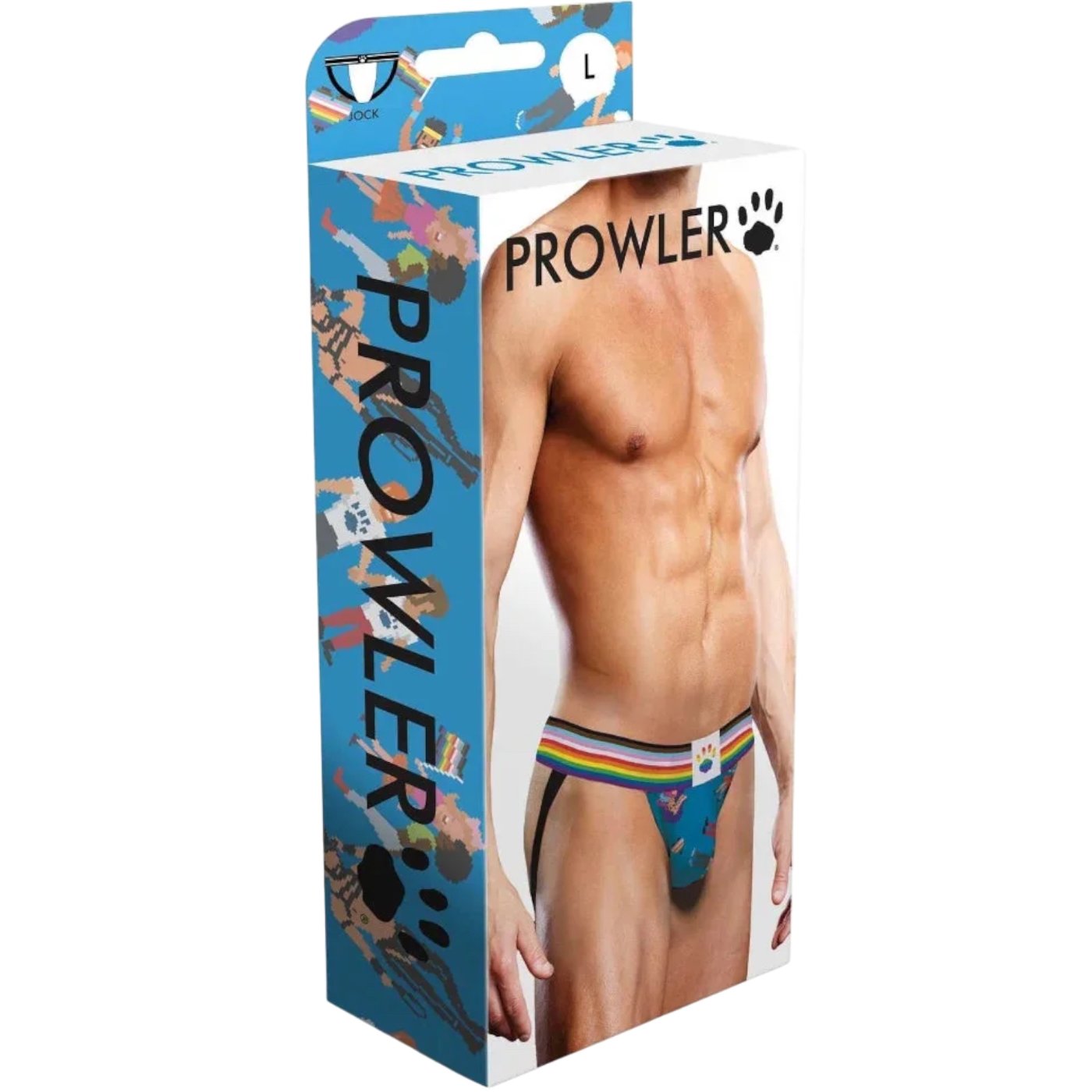 Prowler Pixel Art Gay Pride Collection Jockstrap Blue Rainbow