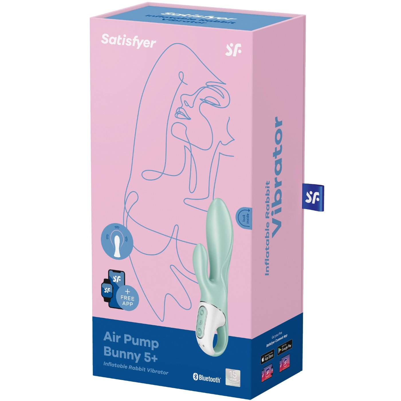Satisfyer Air Pump Bunny 5 App Controlled Inflatable Rabbit Vibrator