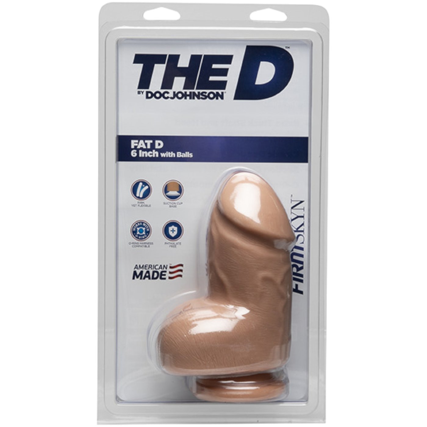 The D Fat D Realistic Suction Cup Dildo with Balls 6 Inch