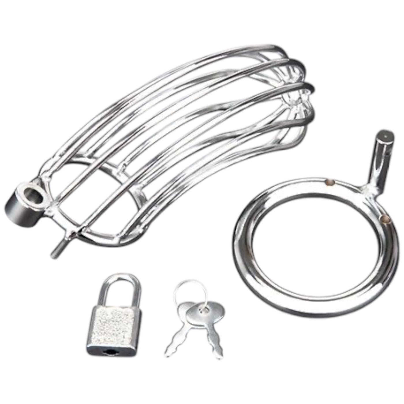 Blue Line Prisoner Cock Cage Silver