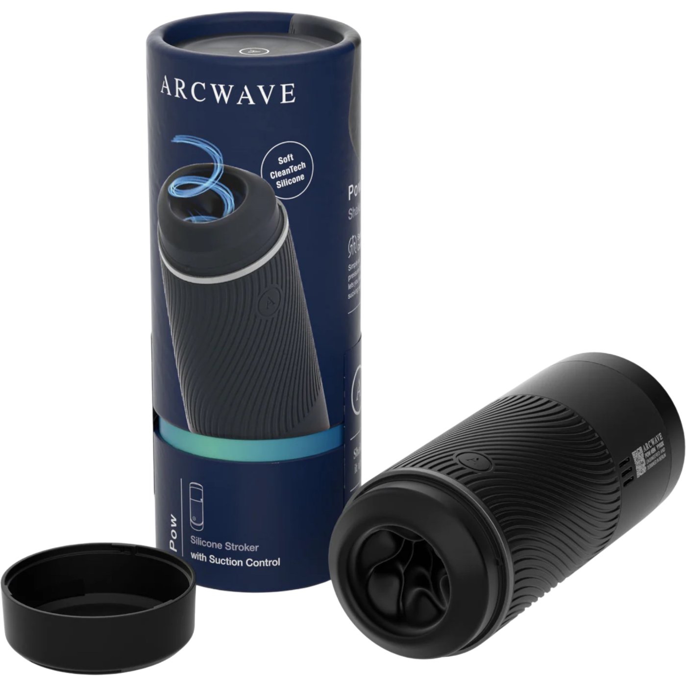 Arcwave Pow Silicone Dual-Entrance Suction Control Male Masturbator Black