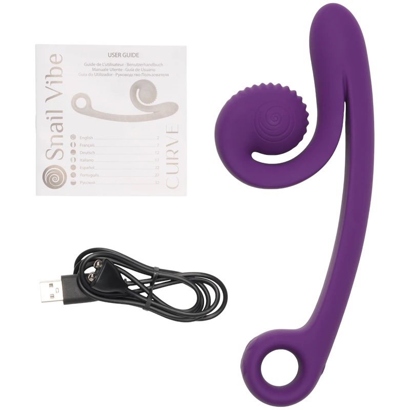 Snail Vibe Curve Rechargeable Powerful Dual Vibrator Purple