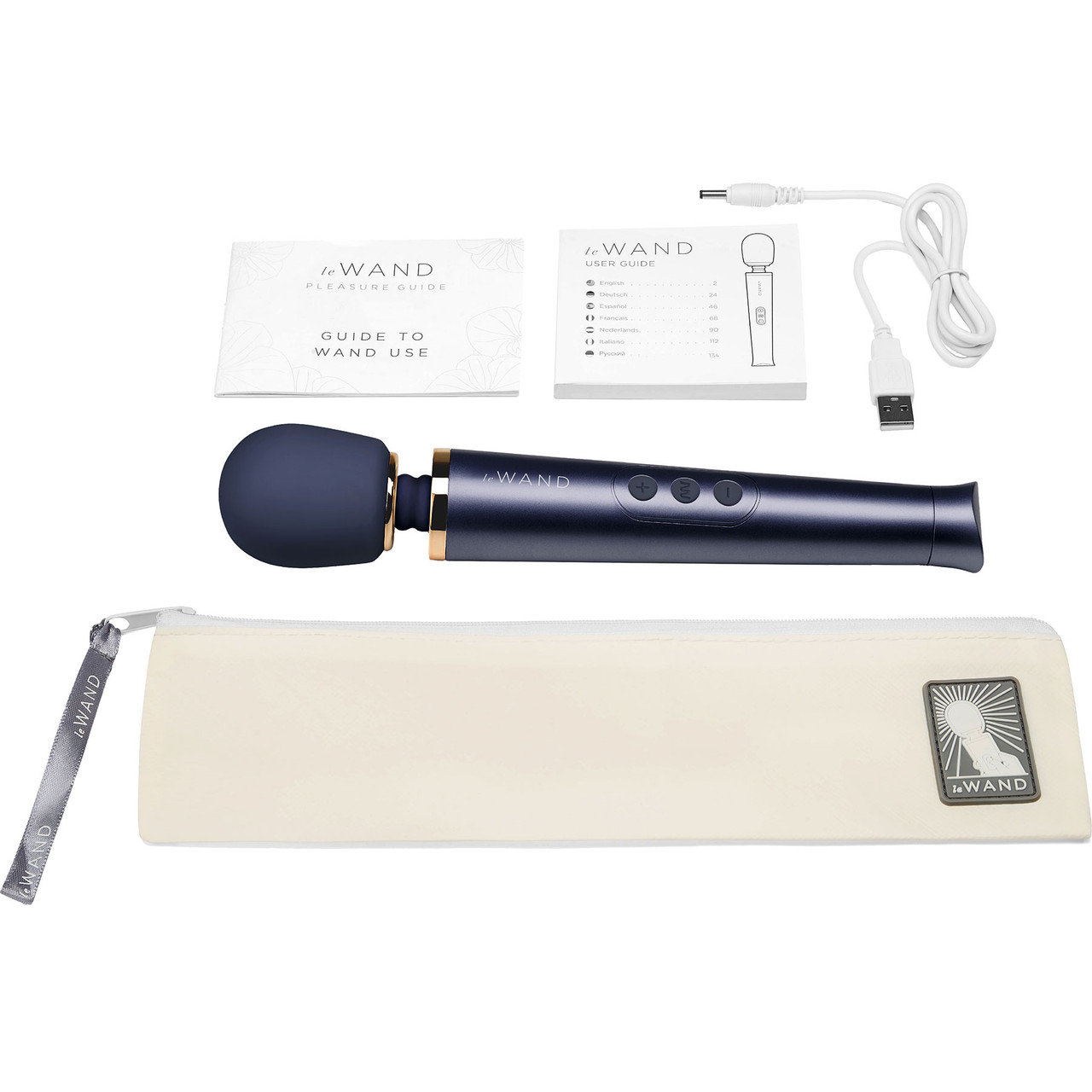 Le Wand Petite Mini Rechargeable Massage Wand Vibrator Navy