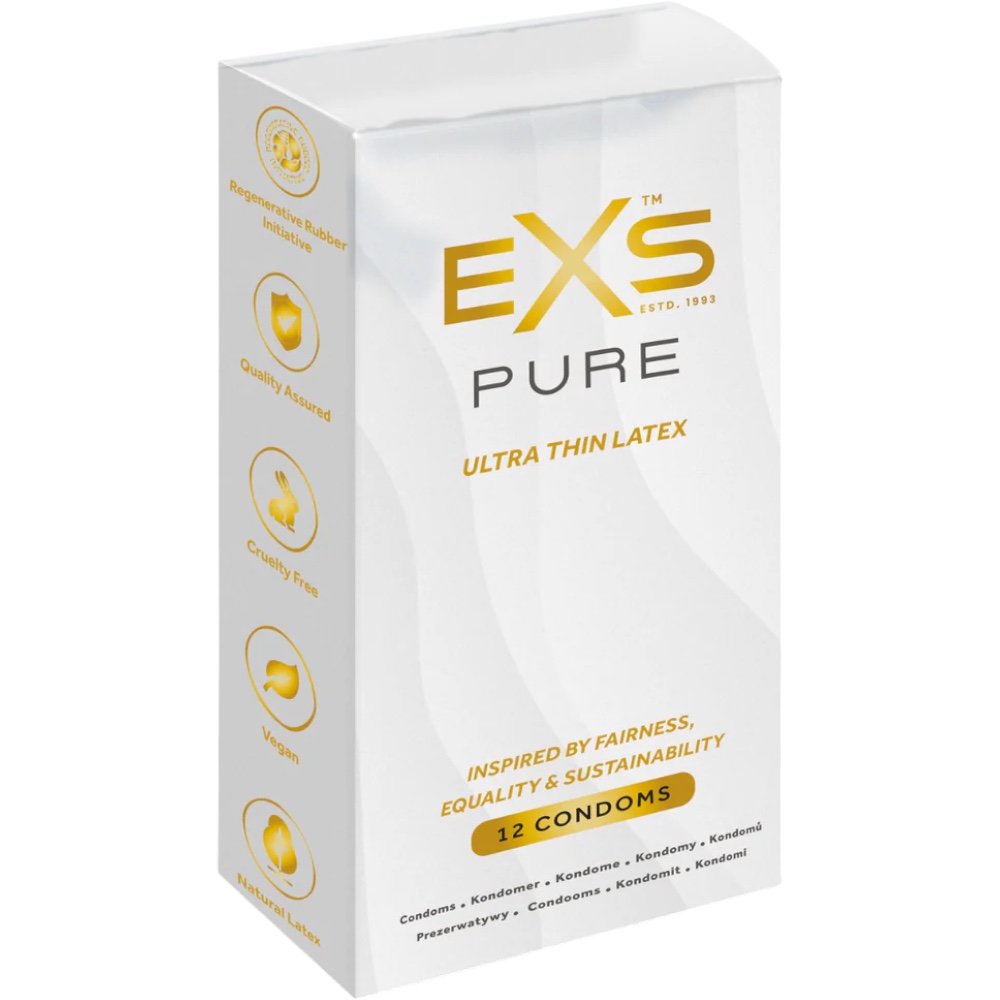 EXS Pure Ultra Thin Premium RRI Latex Condoms 12 Pack