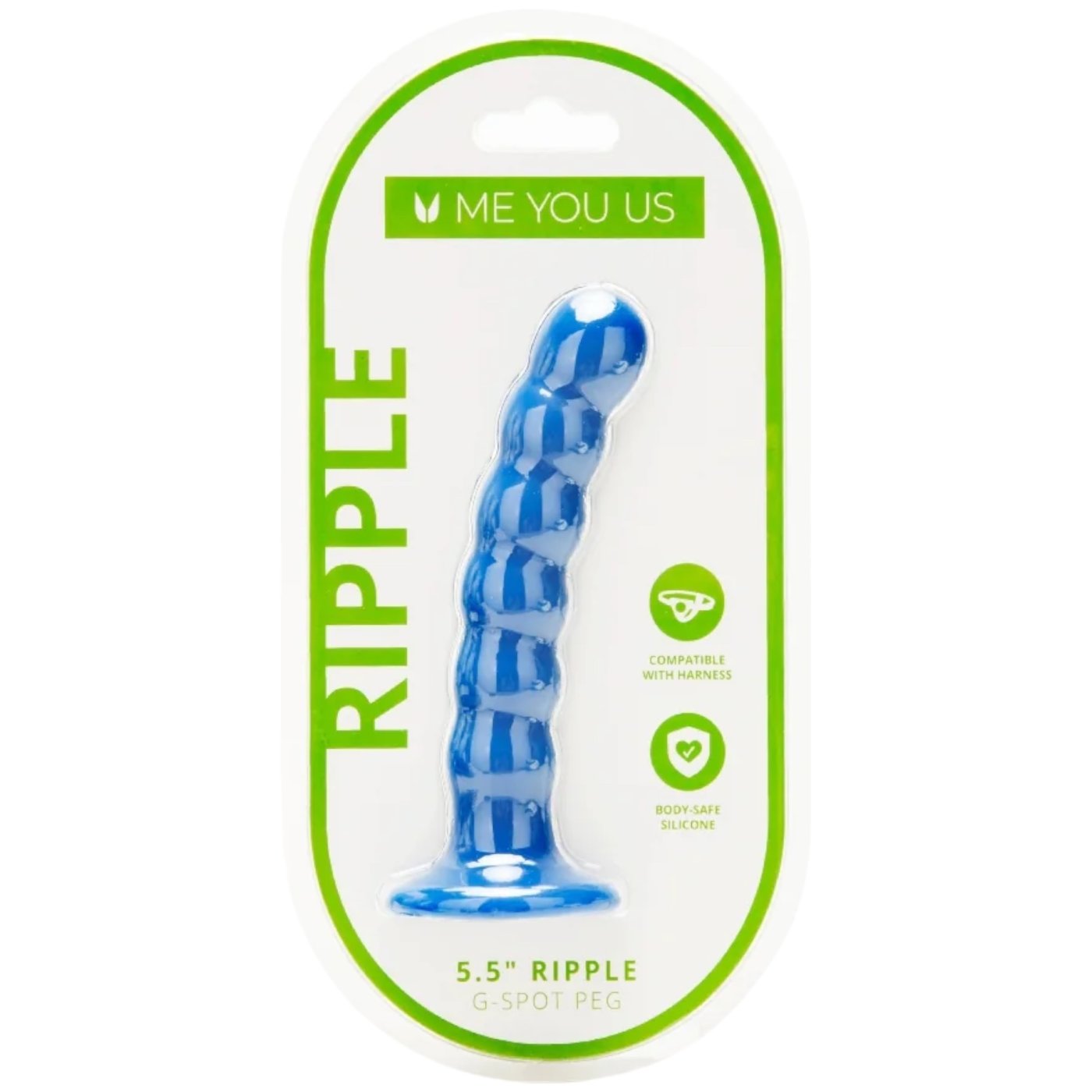 Me You Us Ripple G-Spot Dildo Blue 5.5 Inch