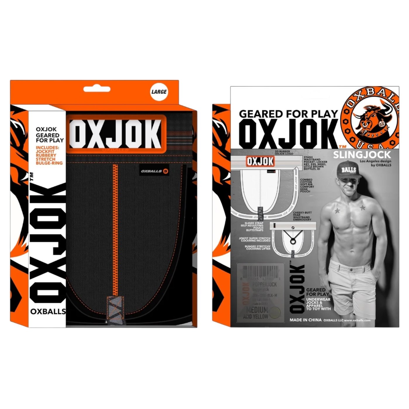 Oxballs OXJOK Slingjock Jock Strap Black Iron