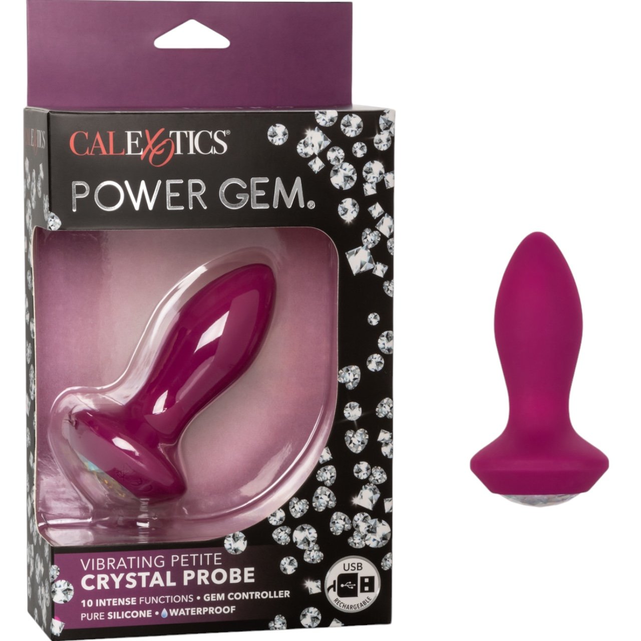 Power Gem Vibrating Petite Crystal Probe Butt Plug