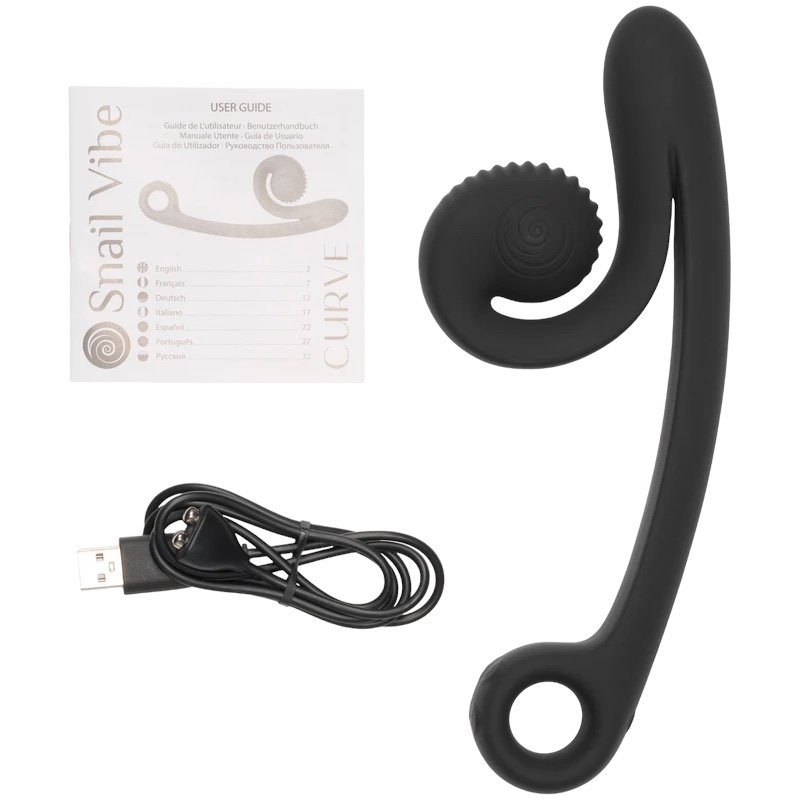 Snail Vibe Curve Rechargeable Powerful Dual Vibrator Black
