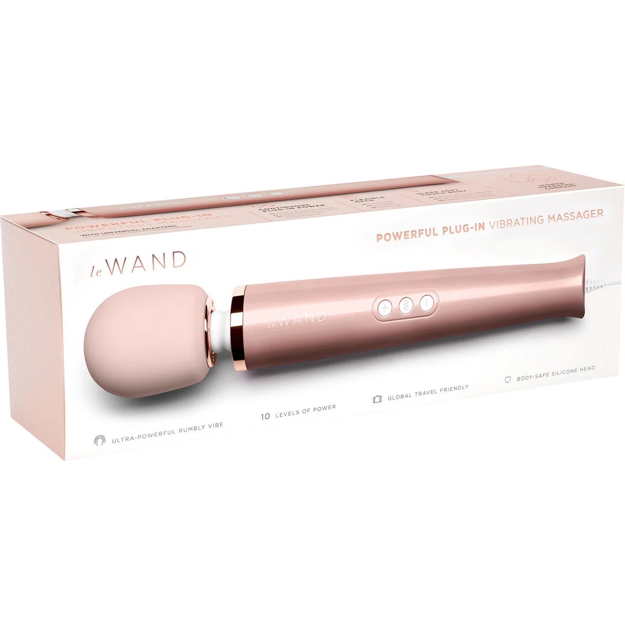 Le Wand Plug-In Massage Wand Vibrator Rose Gold