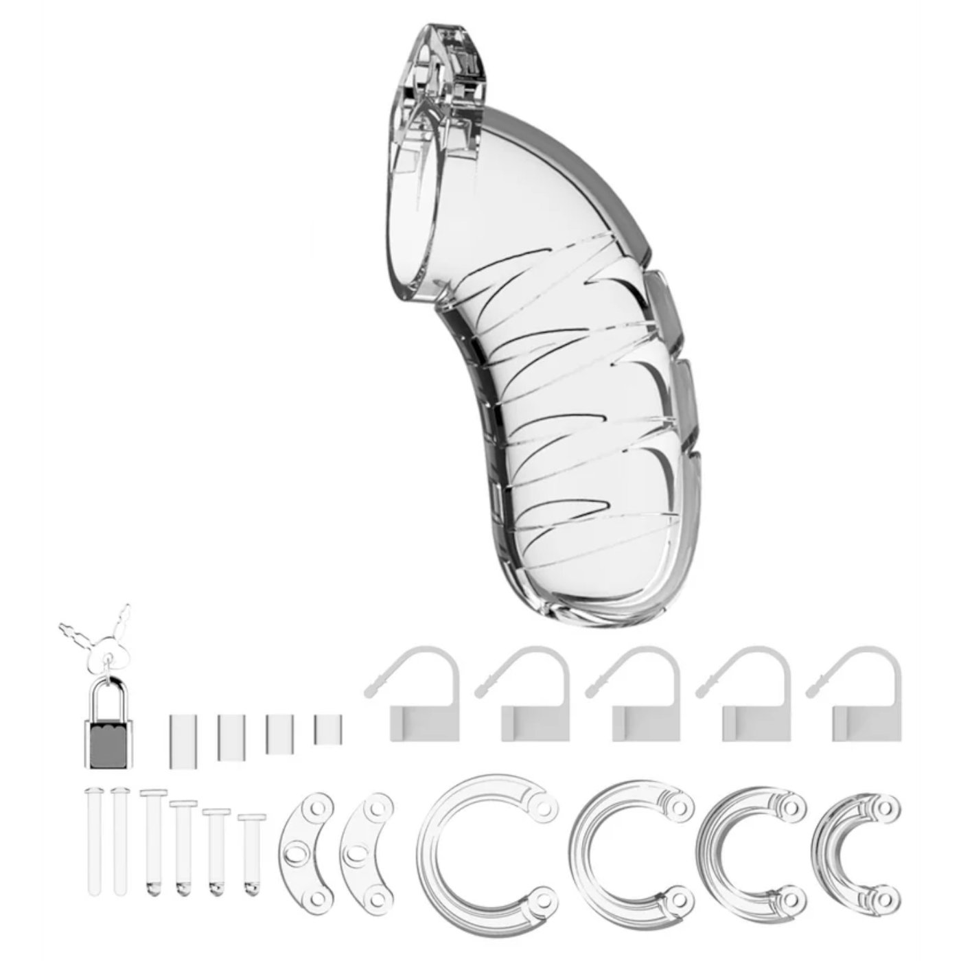 Man Cage Model 04 Transparent Chastity Cage 4.5 Inch
