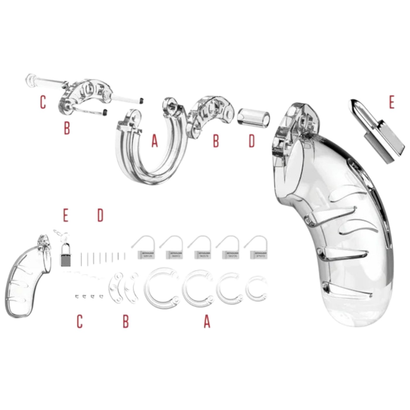 Man Cage Model 04 Transparent Chastity Cage 4.5 Inch