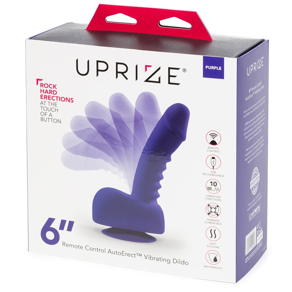 UPRIZE Remote Control Erecting Realistic Dildo Vibrator Purple 6 Inch