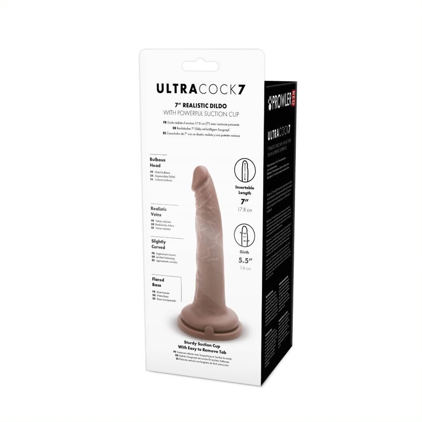 Prowler RED Ultra Realistic Cock 7 Inch Powerful Suction Cup Dildo - Caramel
