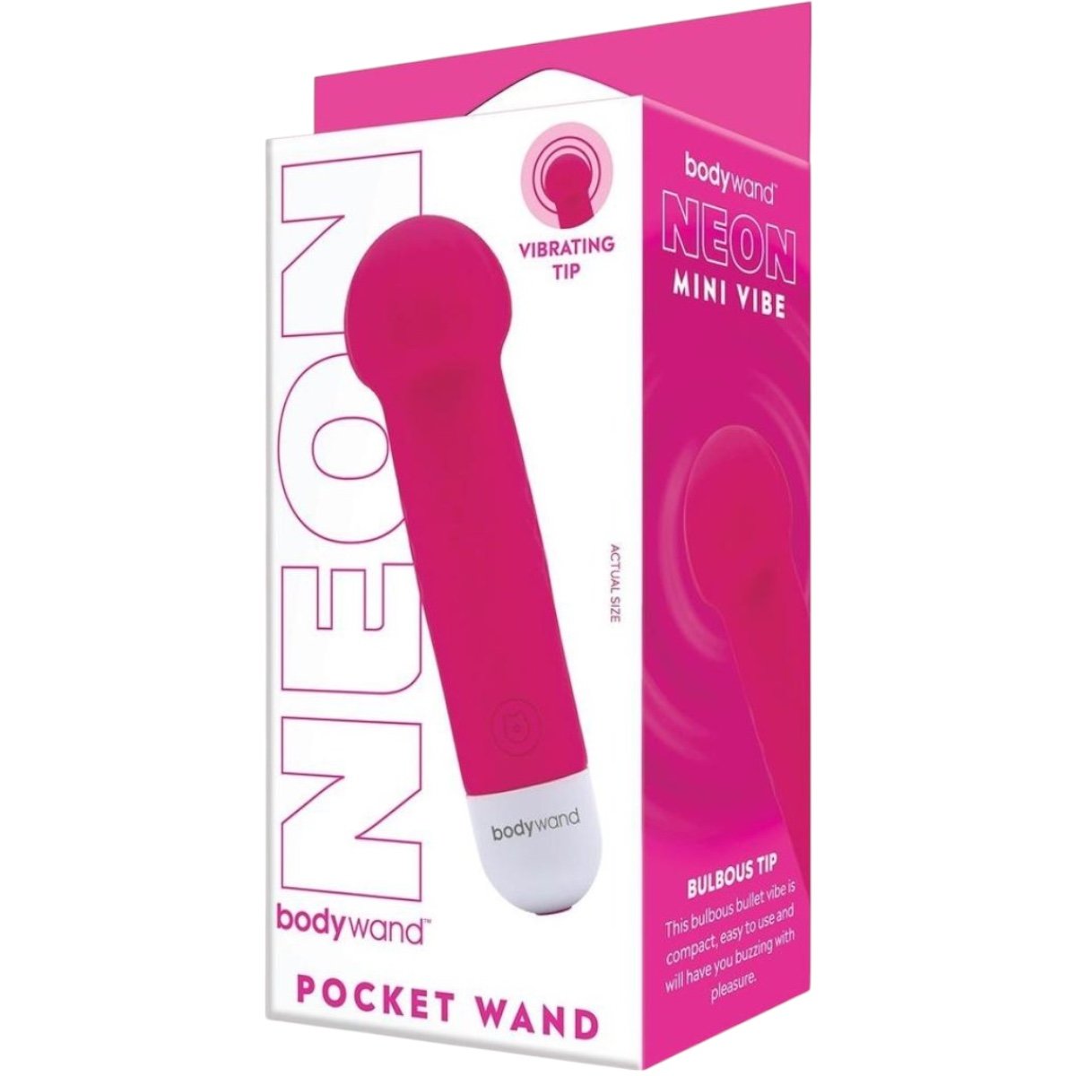 Bodywand Neon Mini Pocket Wand Massager Pink