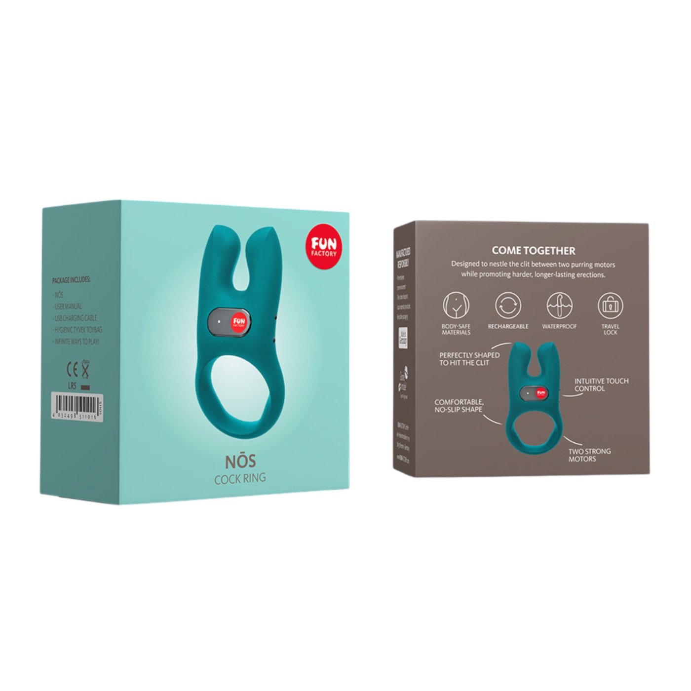 Fun Factory NOS Vibrating Silicone Cock Ring for Couples Deep Sea Blue