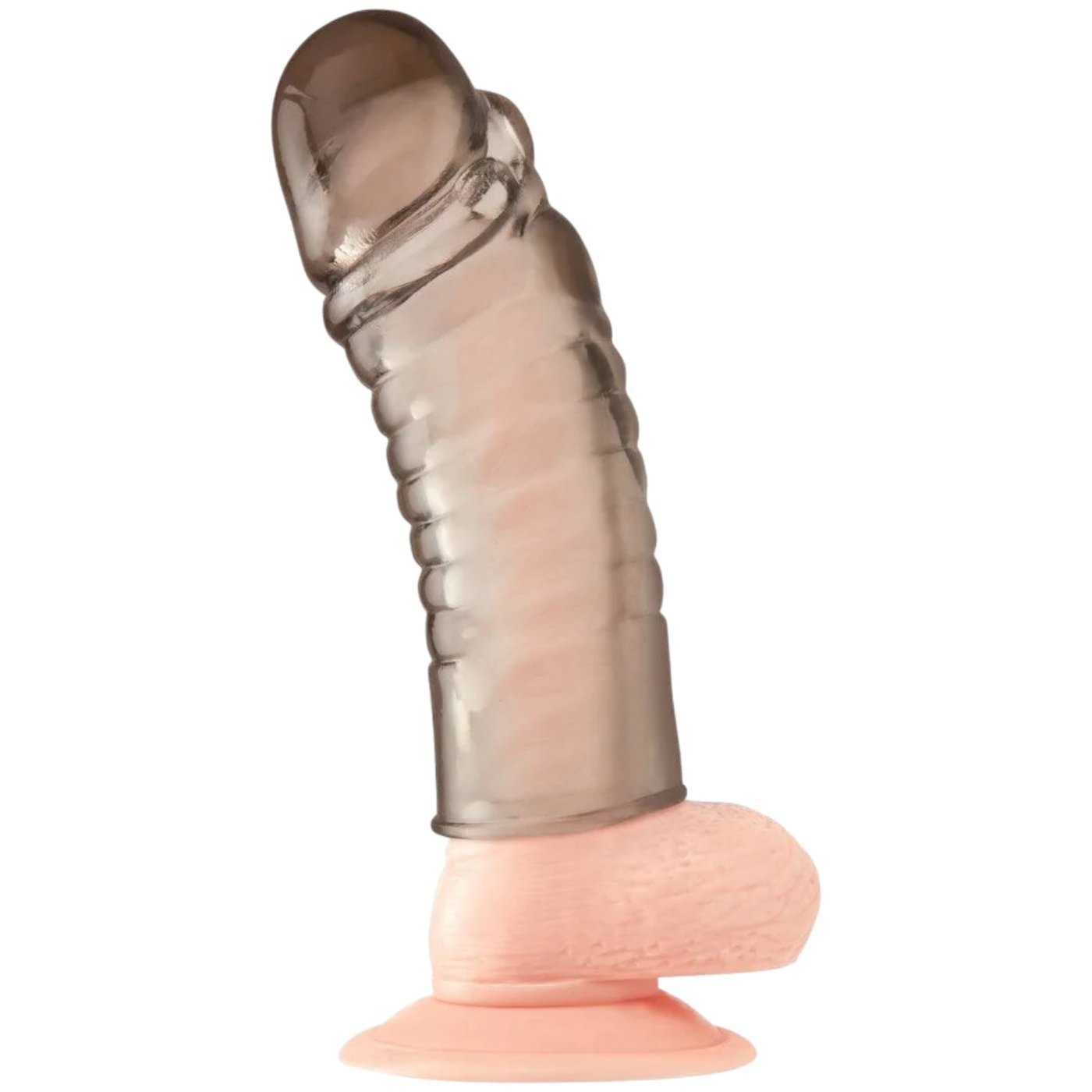 Blue Line 6 Inch Ribbed Realistic Penis Extender Sleeve