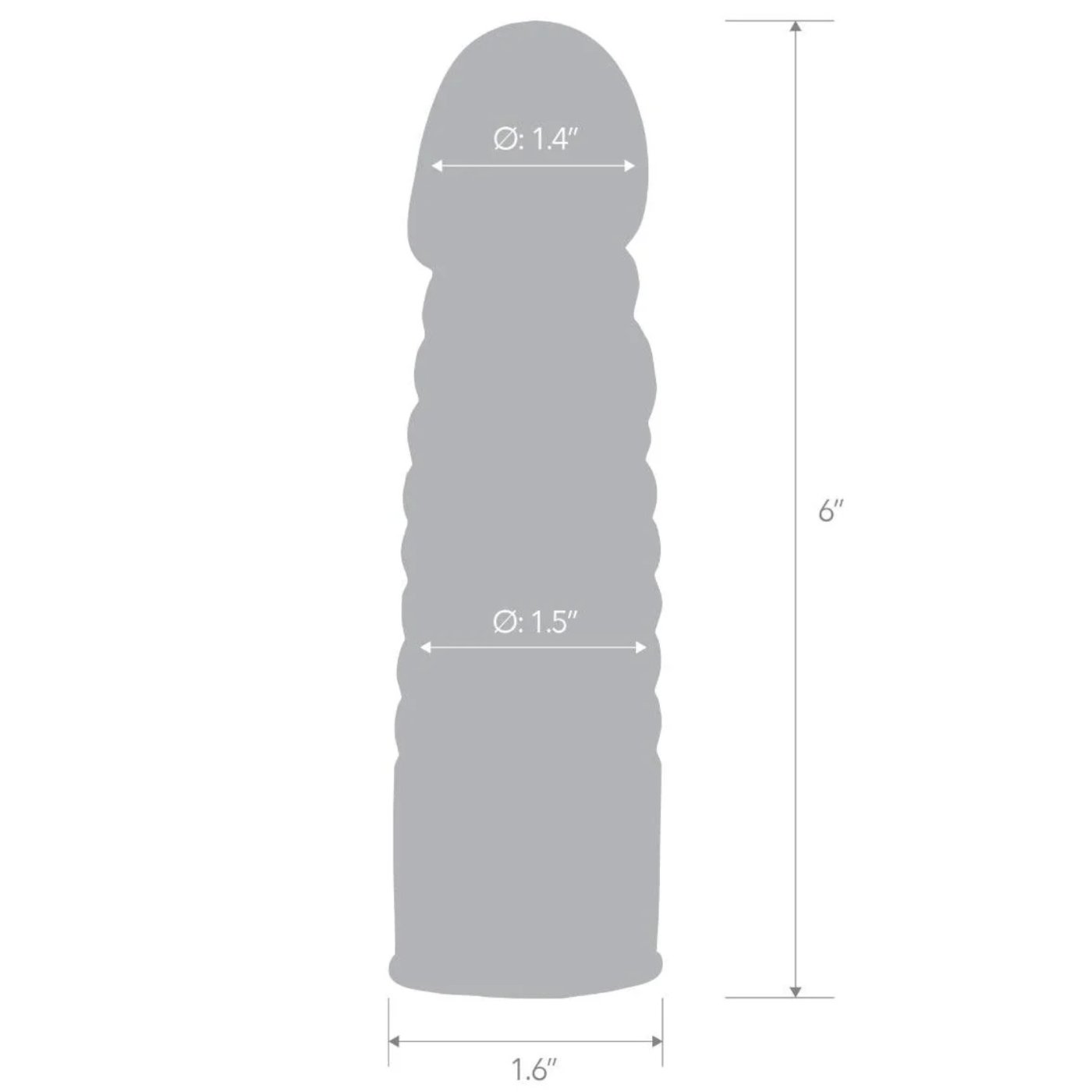 Blue Line 6 Inch Ribbed Realistic Penis Extender Sleeve
