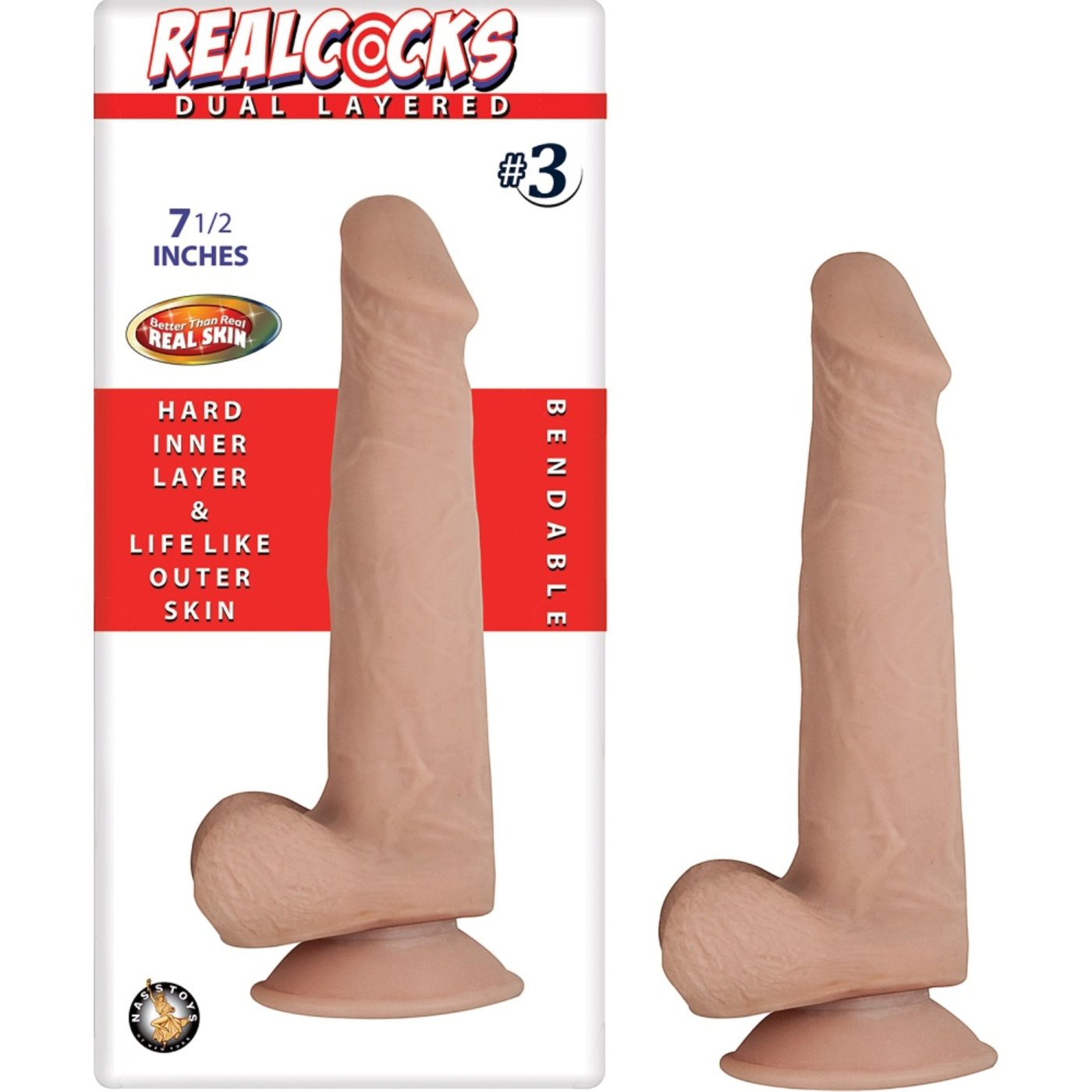 RealCocks Dual Density Realistic Dildo with Suction Cup 7.5 Inch