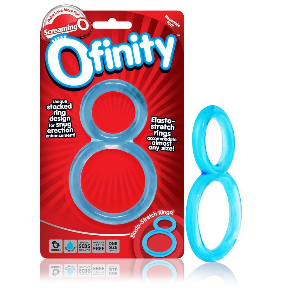 Screaming O Ofinity Stretchy Silicone Cock and Ball Ring Blue