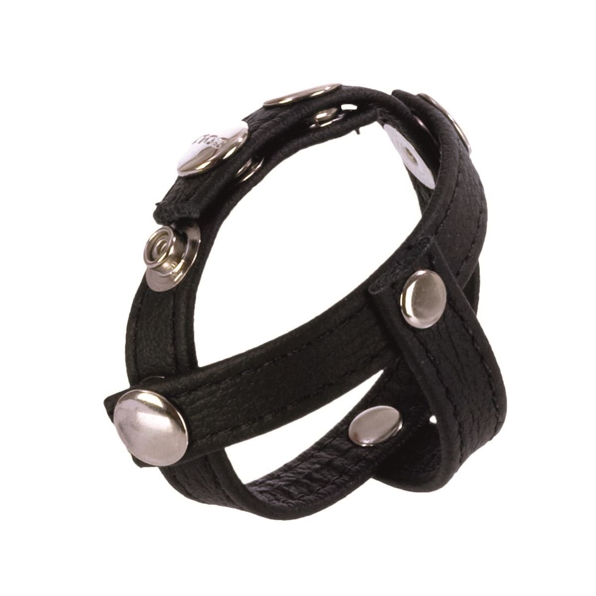 COLT Leather H-Piece Divider Cock & Balls Strap