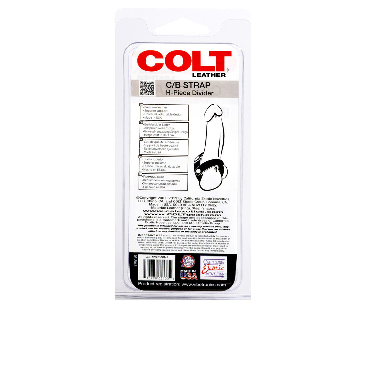 COLT Leather H-Piece Divider Cock & Balls Strap