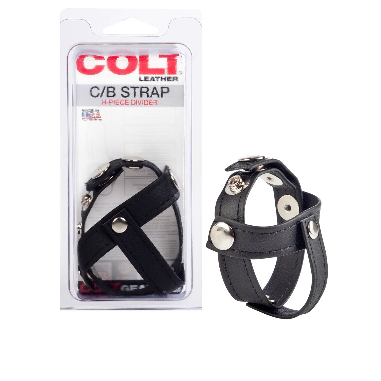 COLT Leather H-Piece Divider Cock & Balls Strap