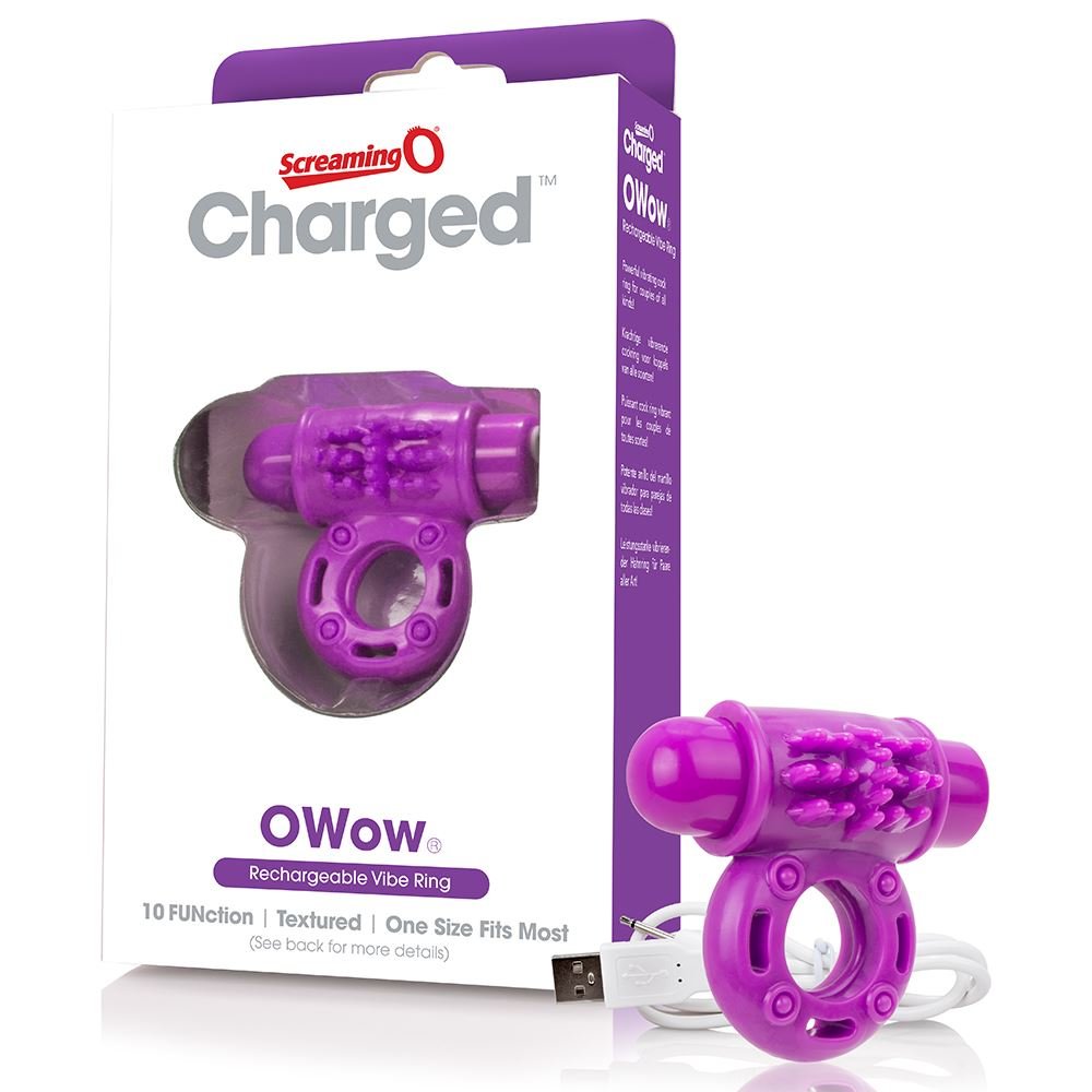 Screaming O Charged OWow Vibrating Cock Ring Purple