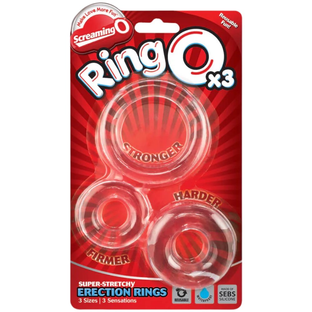 Screaming O RingO Cock Ring Set Clear (3 Pack)