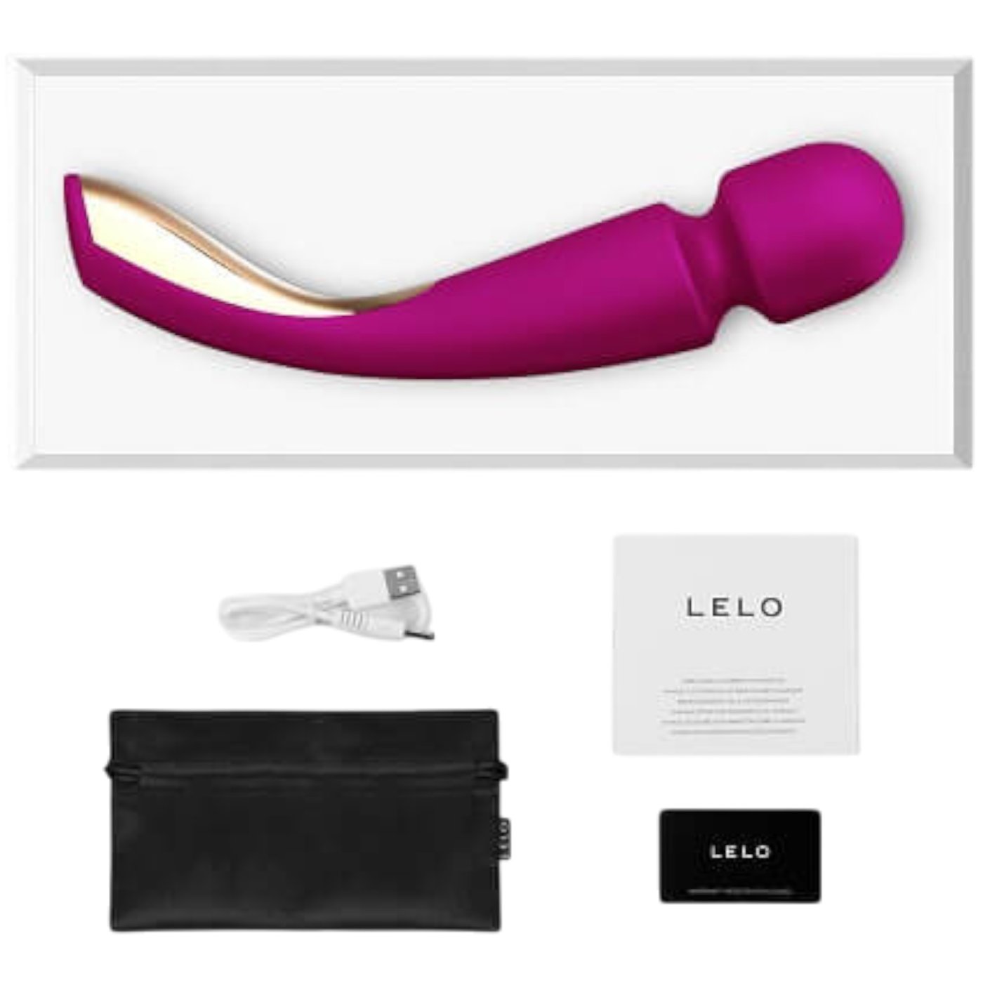 LELO Smart Wand 2 Large Rechargeable Vibrator Deep Rose