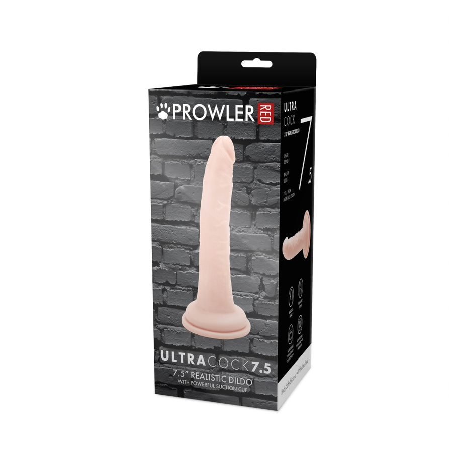 Prowler RED Ultra Realistic Cock 7.5 Inch Powerful Suction Cup PVC Dildo