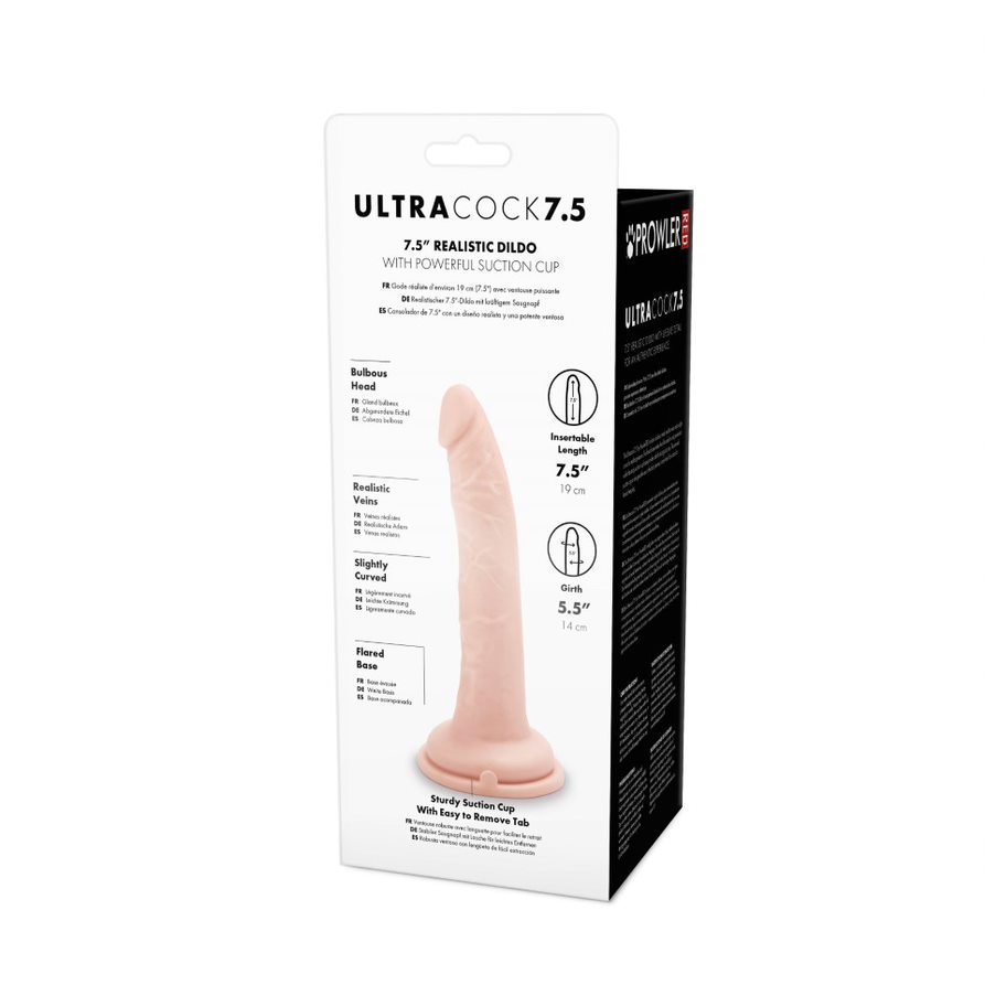Prowler RED Ultra Realistic Cock 7.5 Inch Powerful Suction Cup PVC Dildo