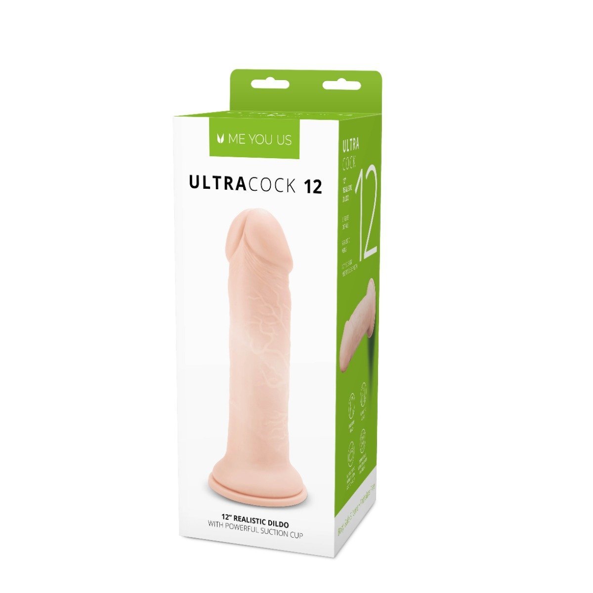 Me You Us Ultra Cock Realistic Suction Cup Dildo 12 Inch 