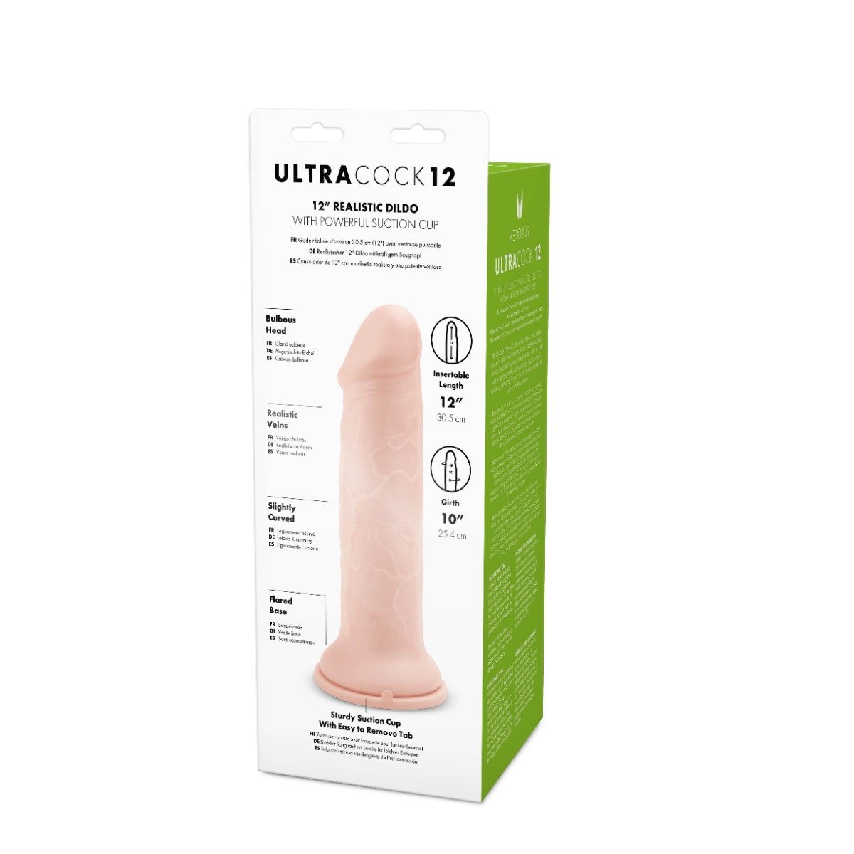 Me You Us Ultra Cock Realistic Suction Cup Dildo 12 Inch 