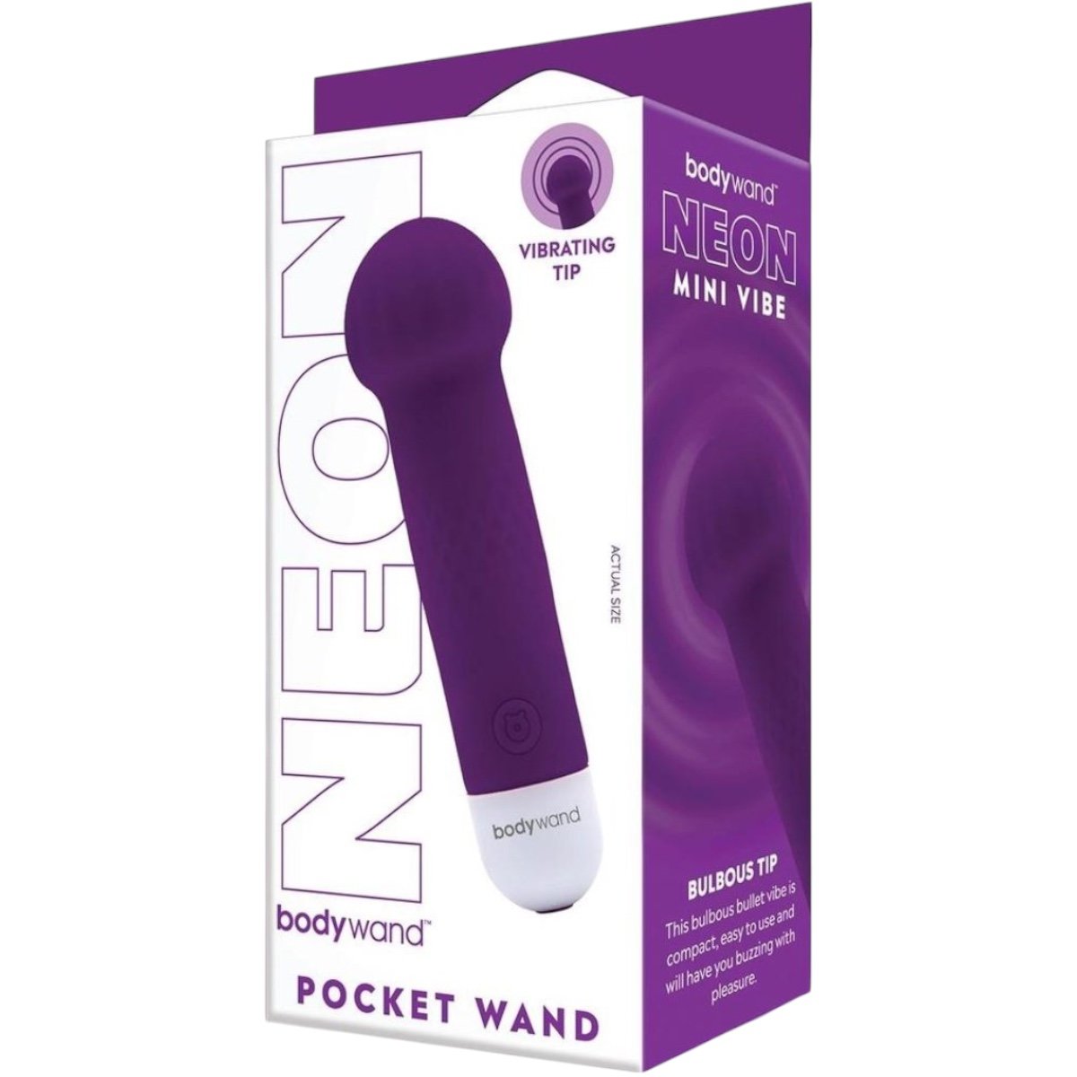 Bodywand Neon Mini Pocket Wand Massager Purple