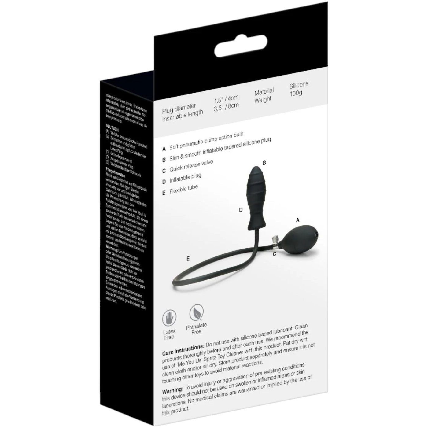 Me You Us Inflatable Anal Butt Plug 4 Inch