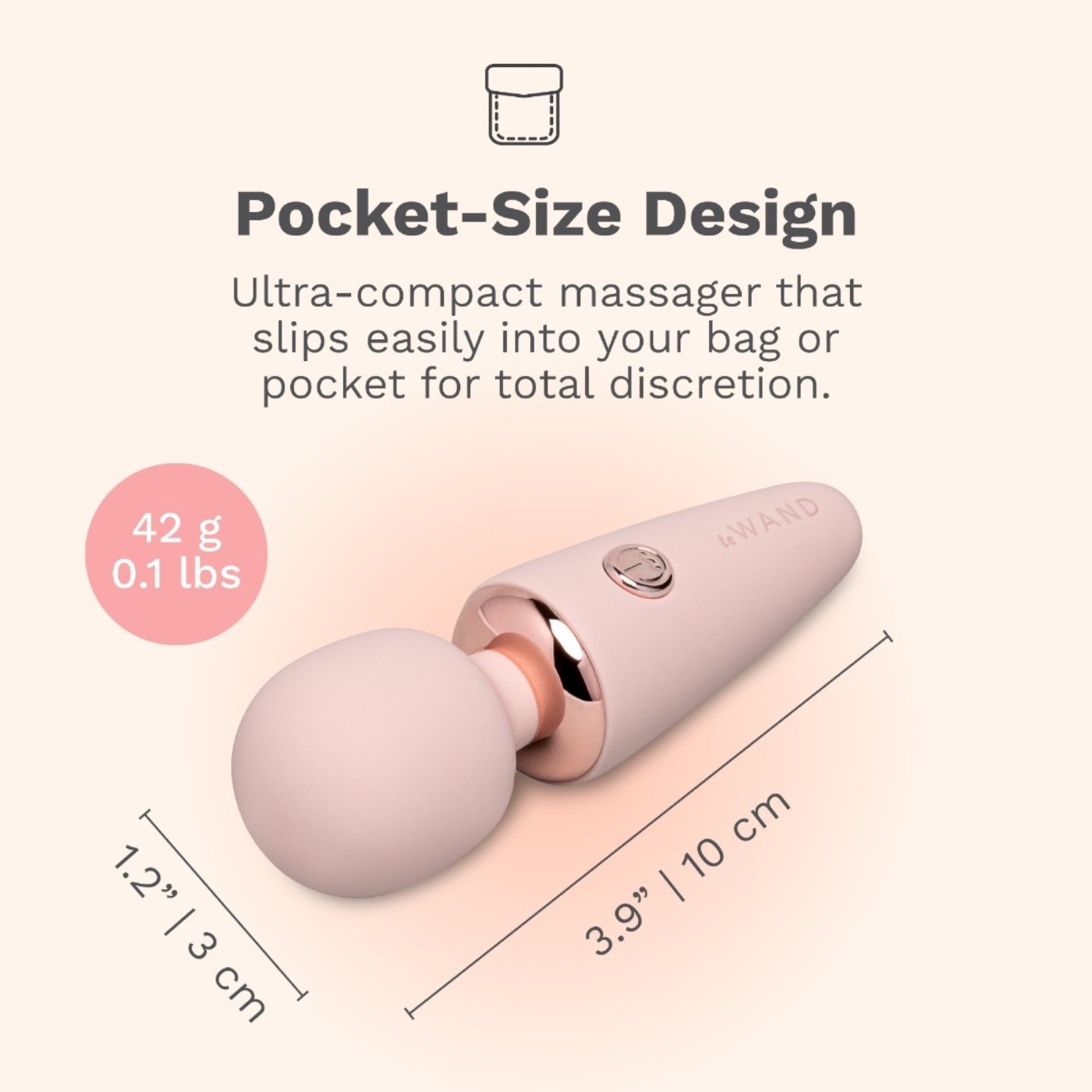 Le Wand Mini Vibe Micro Wand Rechargeable Pocket-Size Mini Wand Vibrator