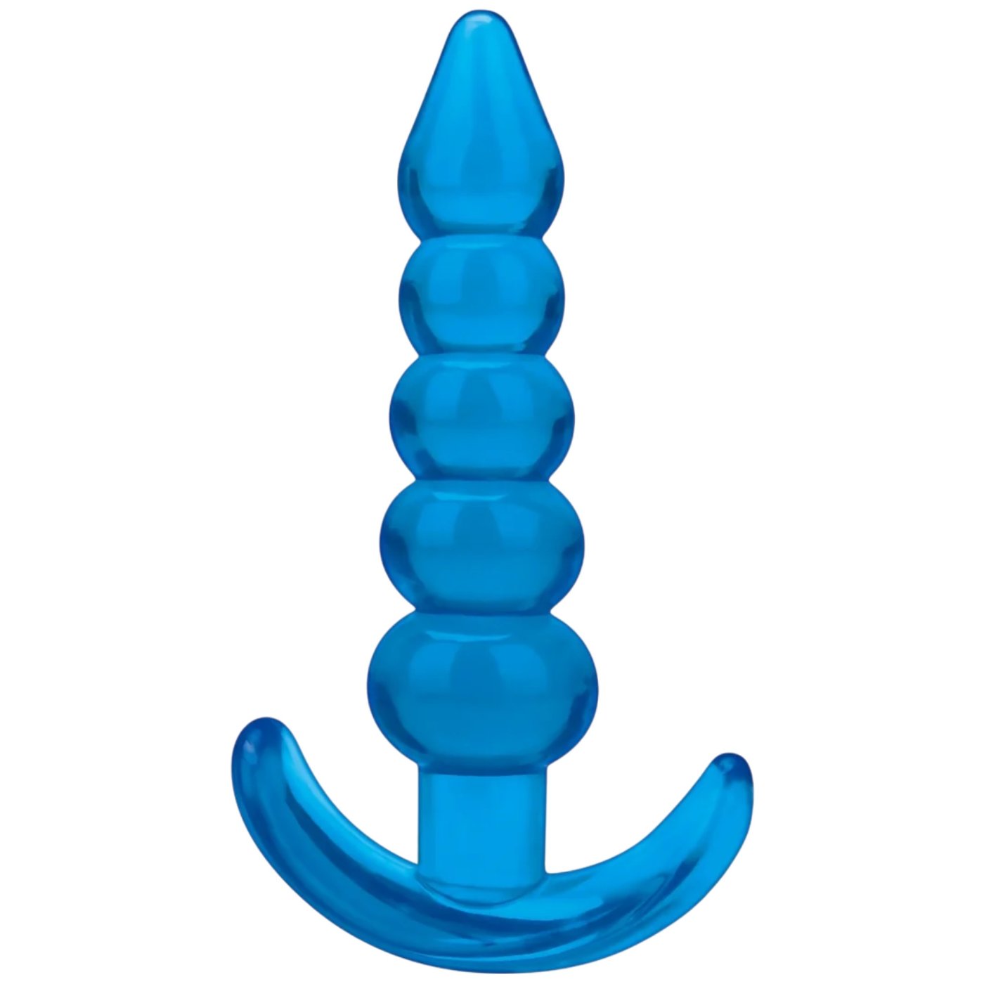 Blue Line Medium Beaded Butt Plug Blue 4.5 Inch