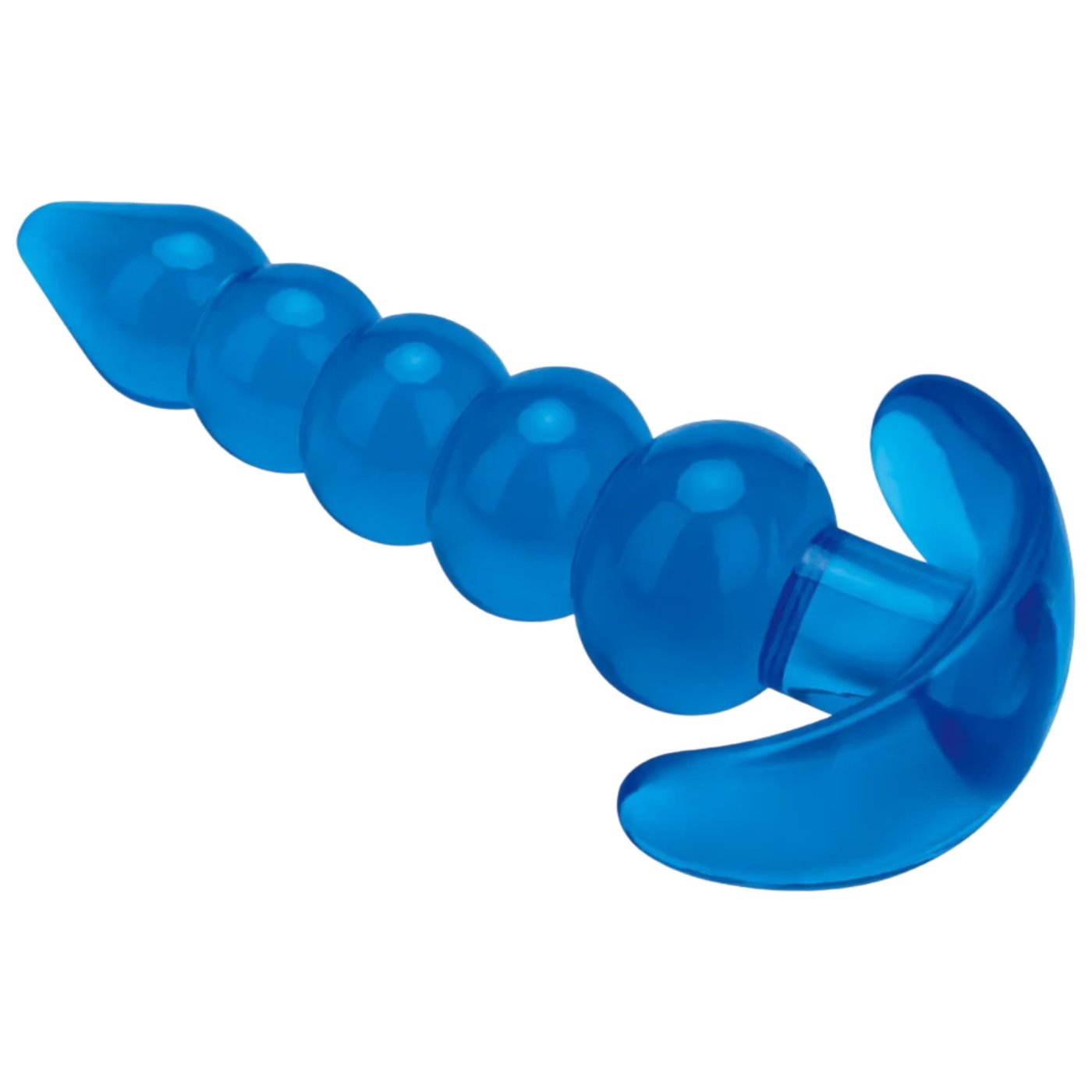 Blue Line Medium Beaded Butt Plug Blue 4.5 Inch