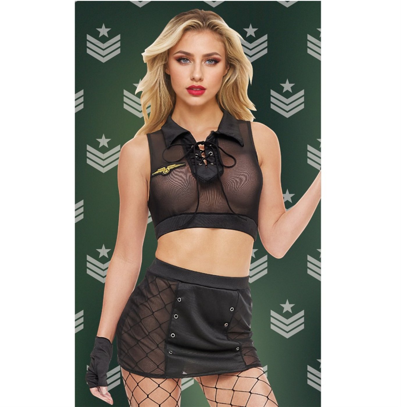 Baci Sergeant Seduction 4 Piece Military Costume Black