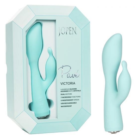 Pave By Jopen Victoria Premium Satin-Finish Silicone Waterproof Rabbit Vibrator 7.5 Inch