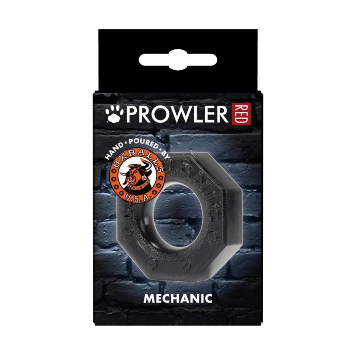 Prowler RED By Oxballs Mechanic Silicone Nut-Shaped Cock Ring Black