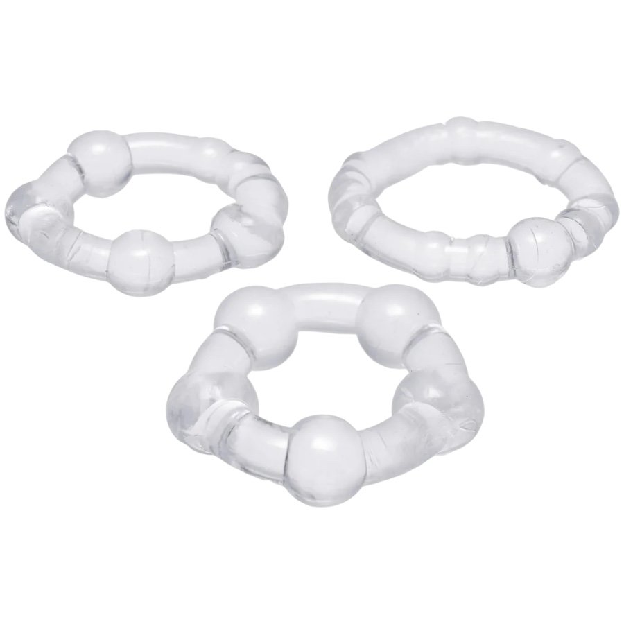Trinity For Men Cock Ring 3 Pack TPR Clear