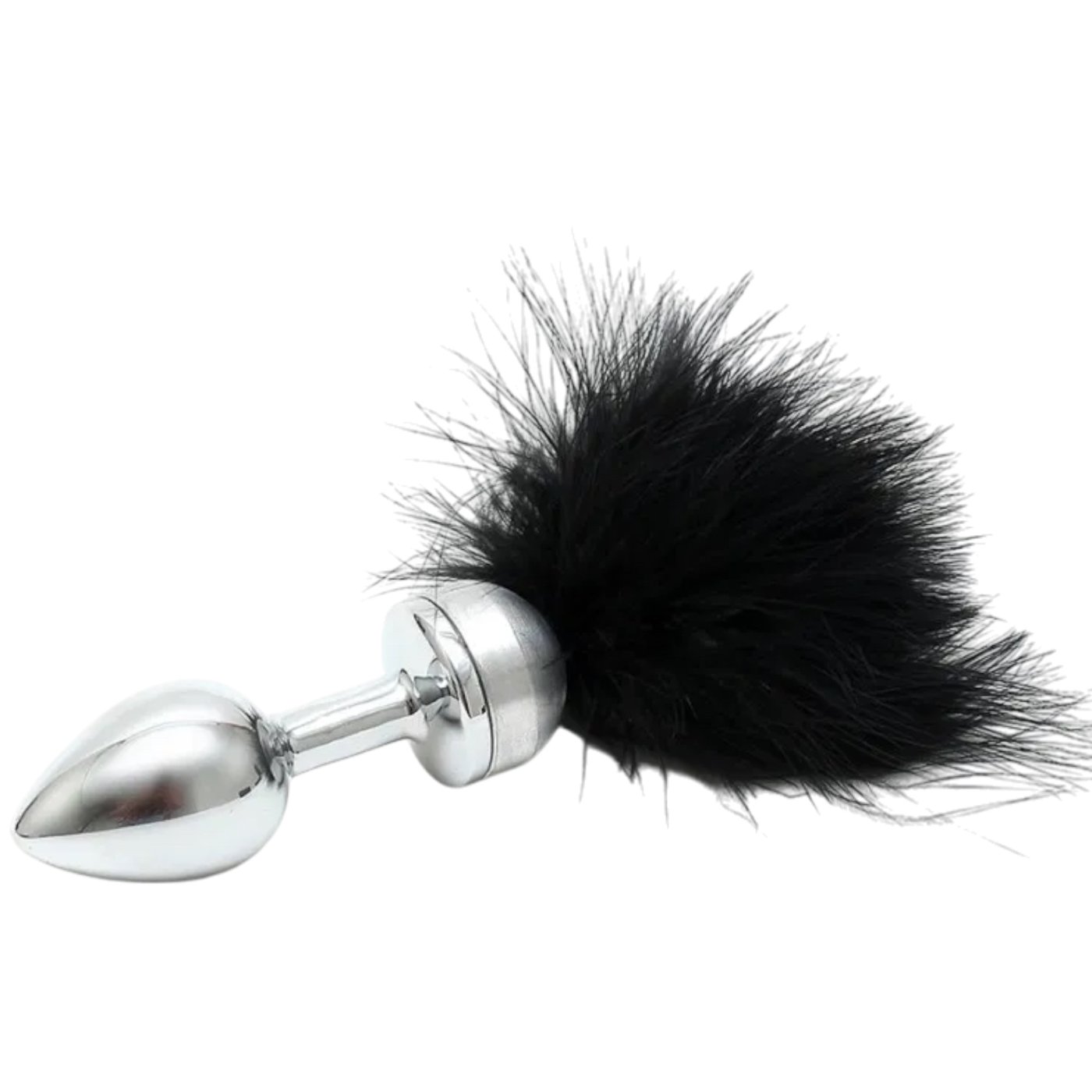 Small Butt Plug With Black Feathers