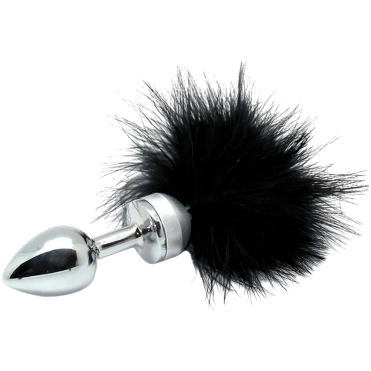 Small Butt Plug With Black Feathers