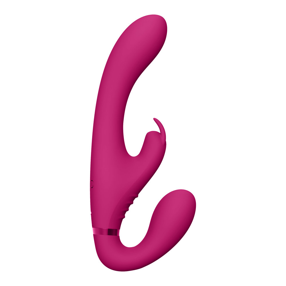 Vive Suki Triple Action Strapless Strap-On Vibrator Pink