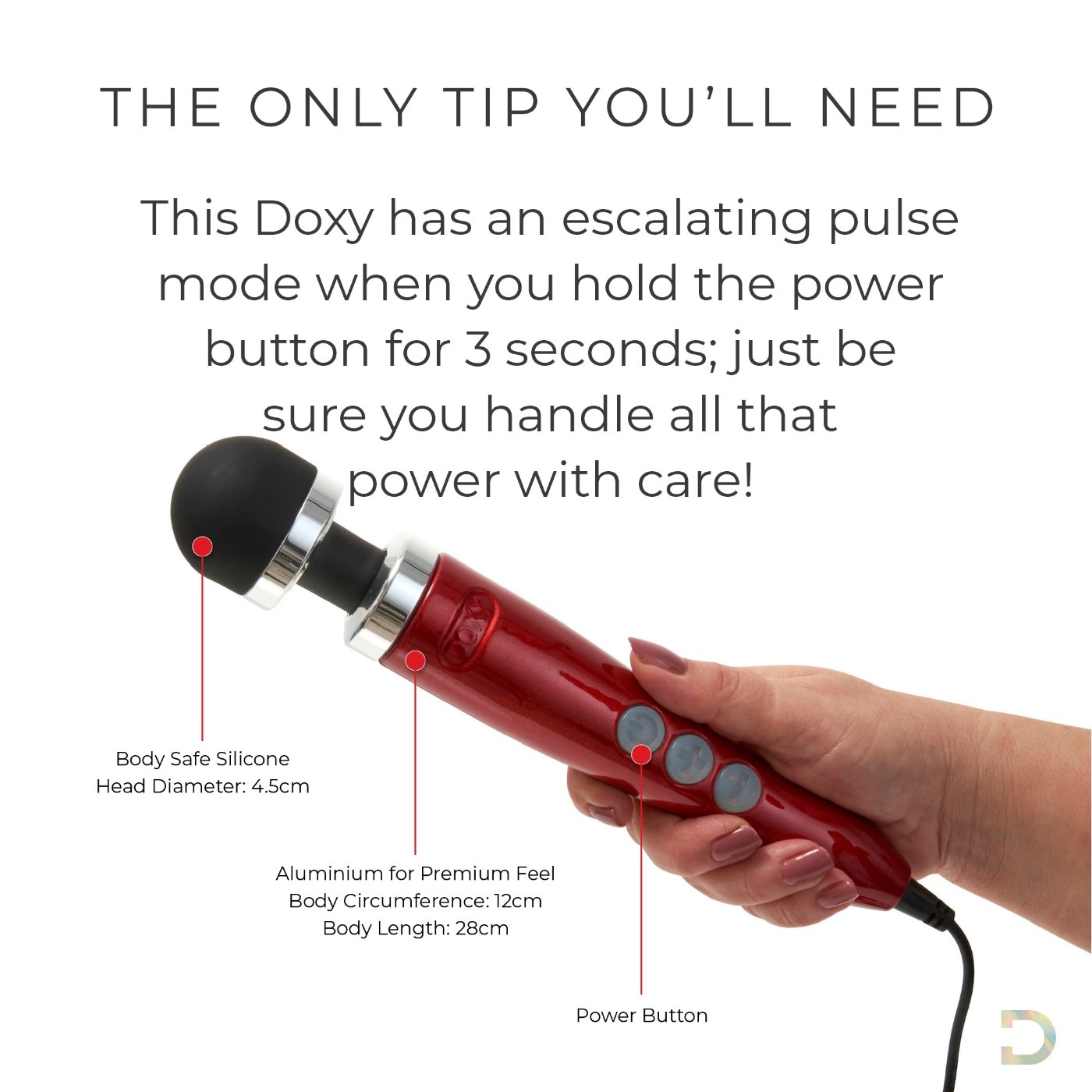 Doxy Die Cast 3 Wand Massager Candy Red